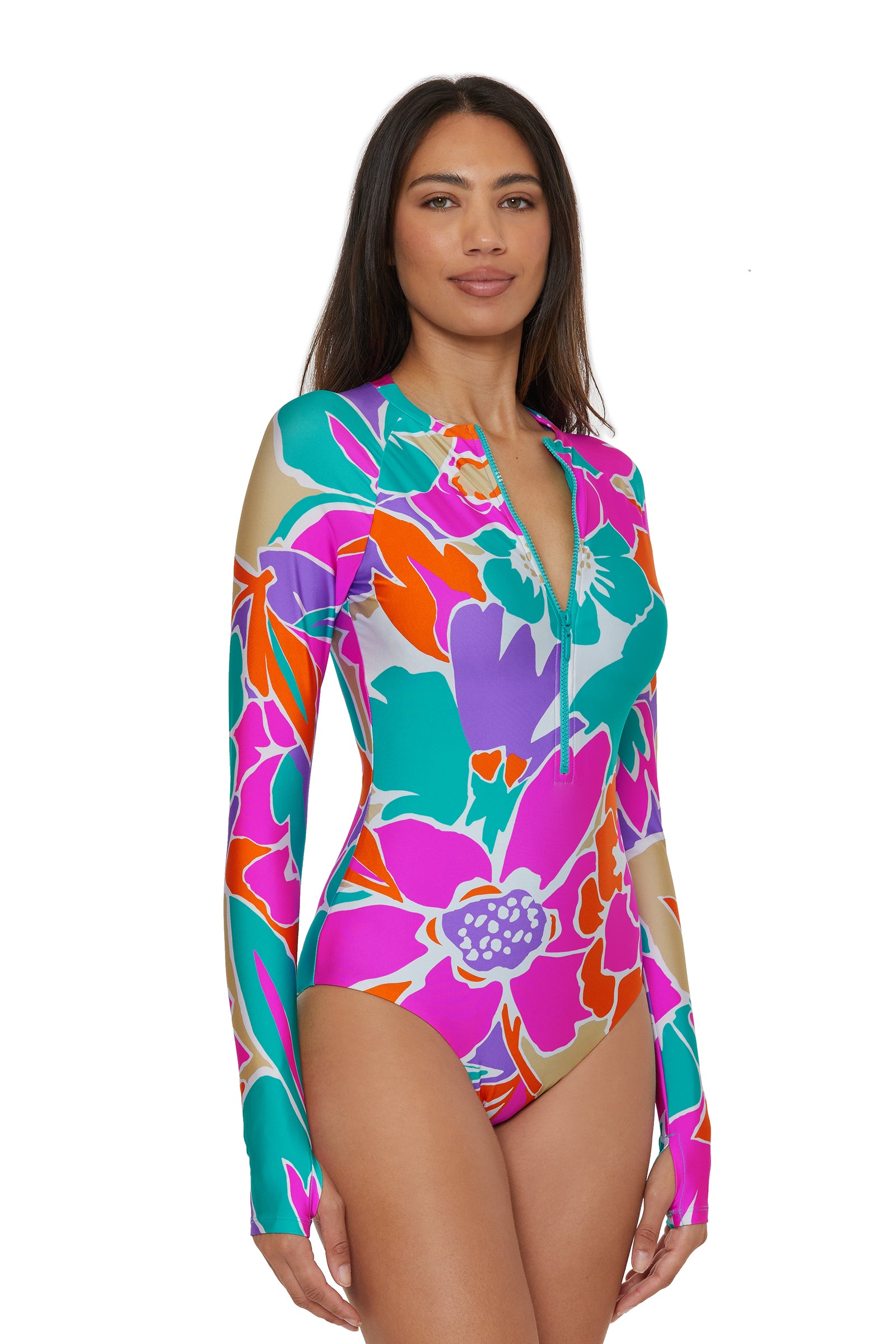 Long-Sleeve Zip-Up Paddlesuit - Amalfi
