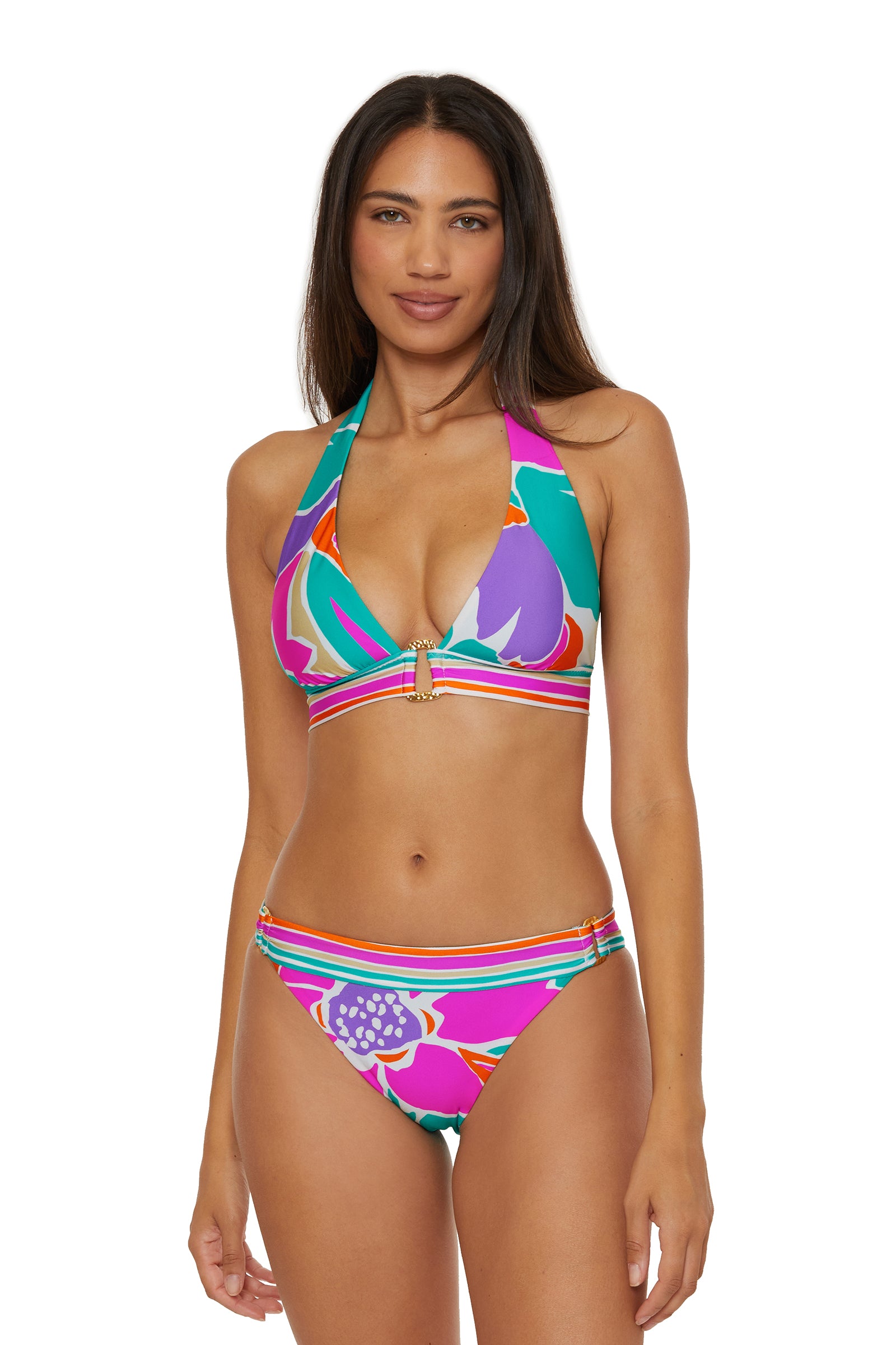 Ring Halter Top Swim Top - Amalfi