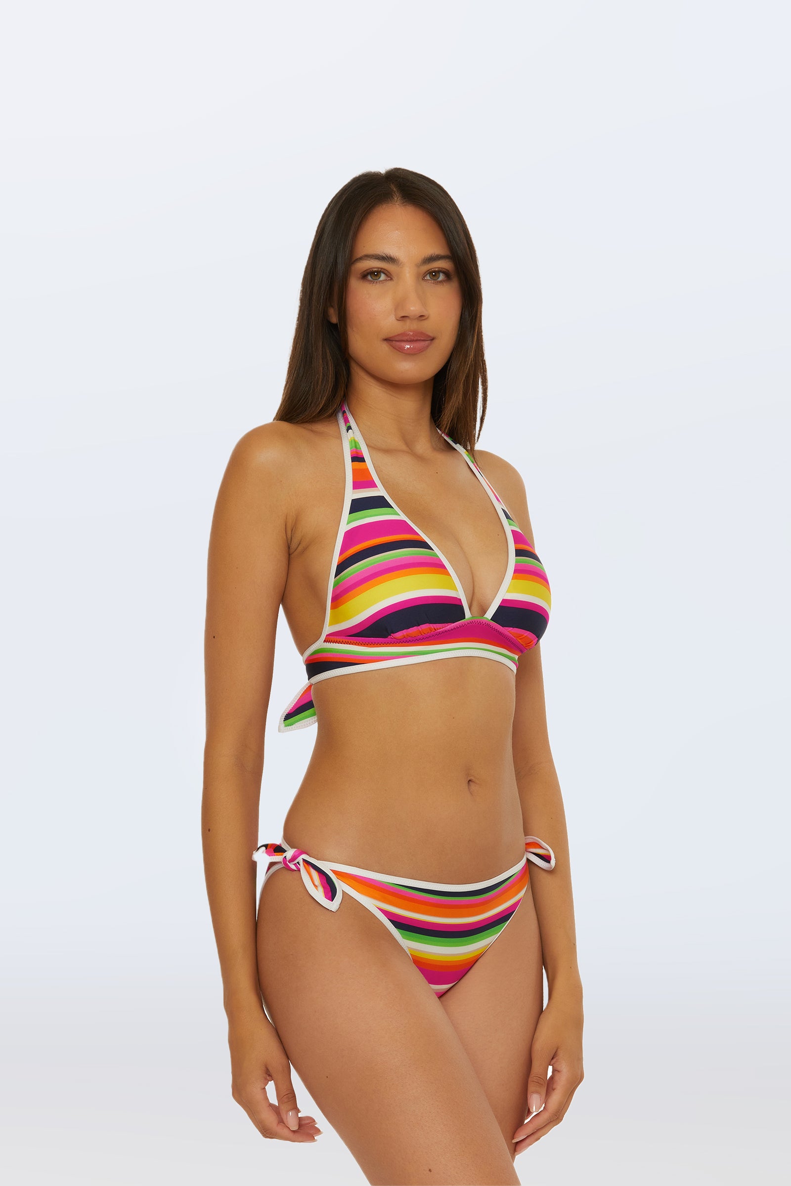 Reversible Halter Swim Top - Splash Stripe