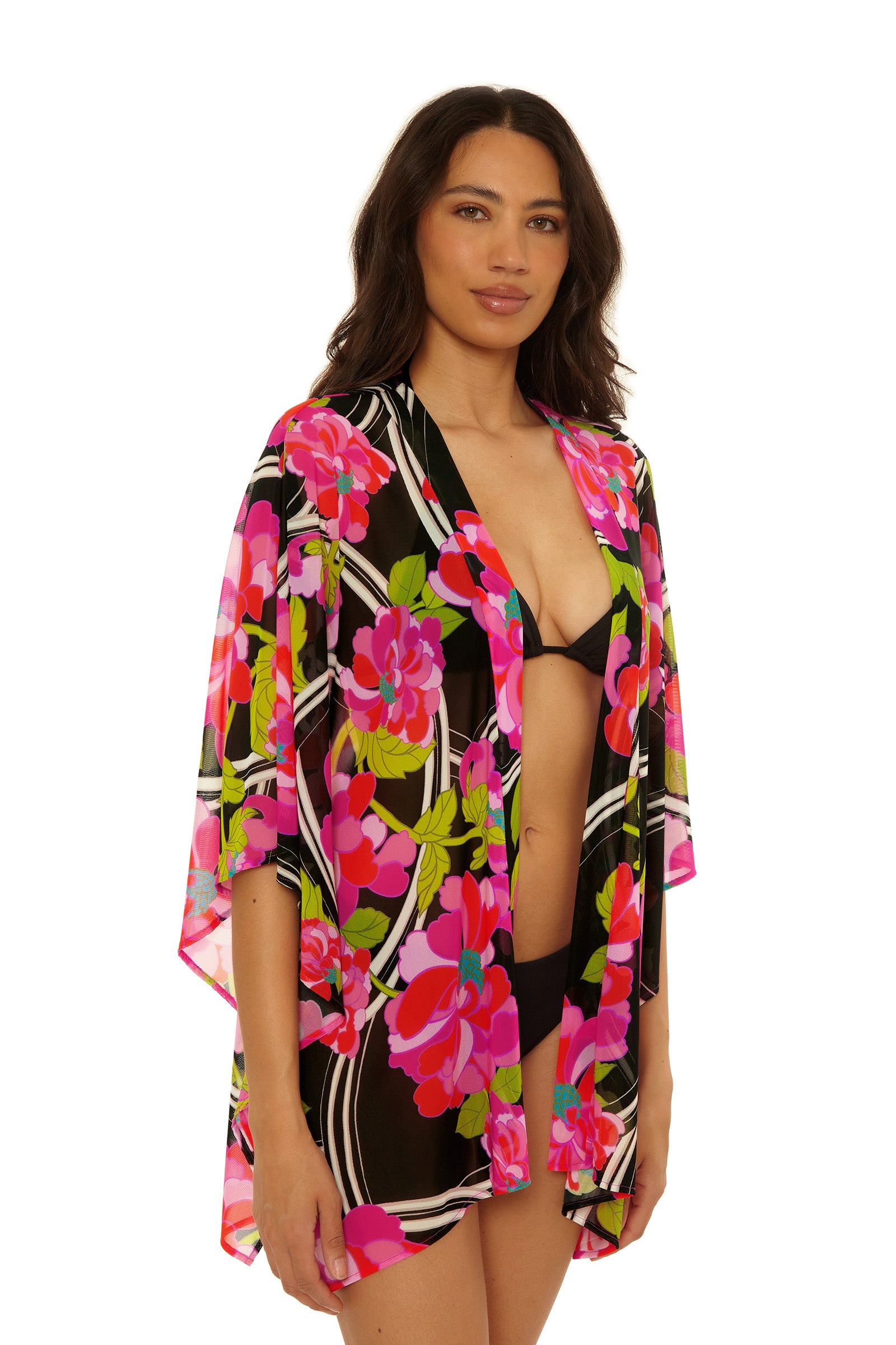 Kimono Swim Cover-Up - Bougainvillea