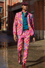 ALEX SLIM TROUSER in RADIO CITY ROSE MULTI