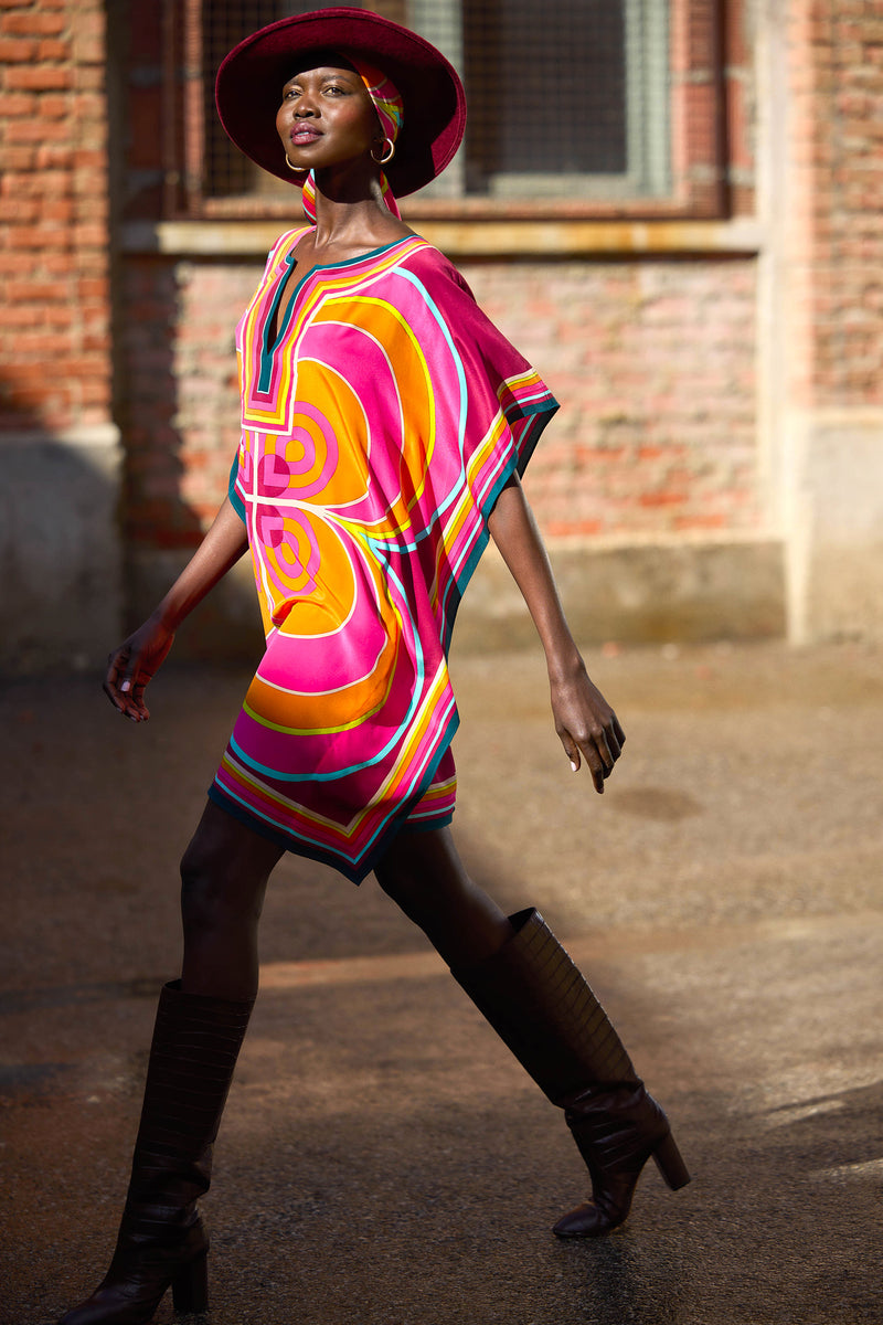 GUGGENHEIM GEO THEODORA CAFTAN DRESS in MULTI additional image 1