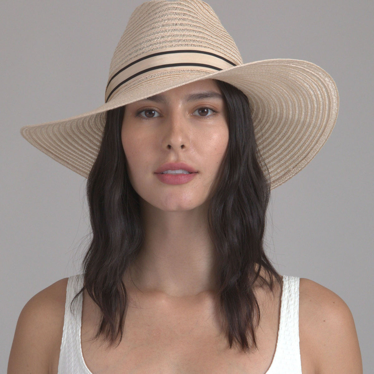 Eugenia Kim Natural Straw Hat with Black Accents EUGENIA KIM EMMANUEL HAT main image 2