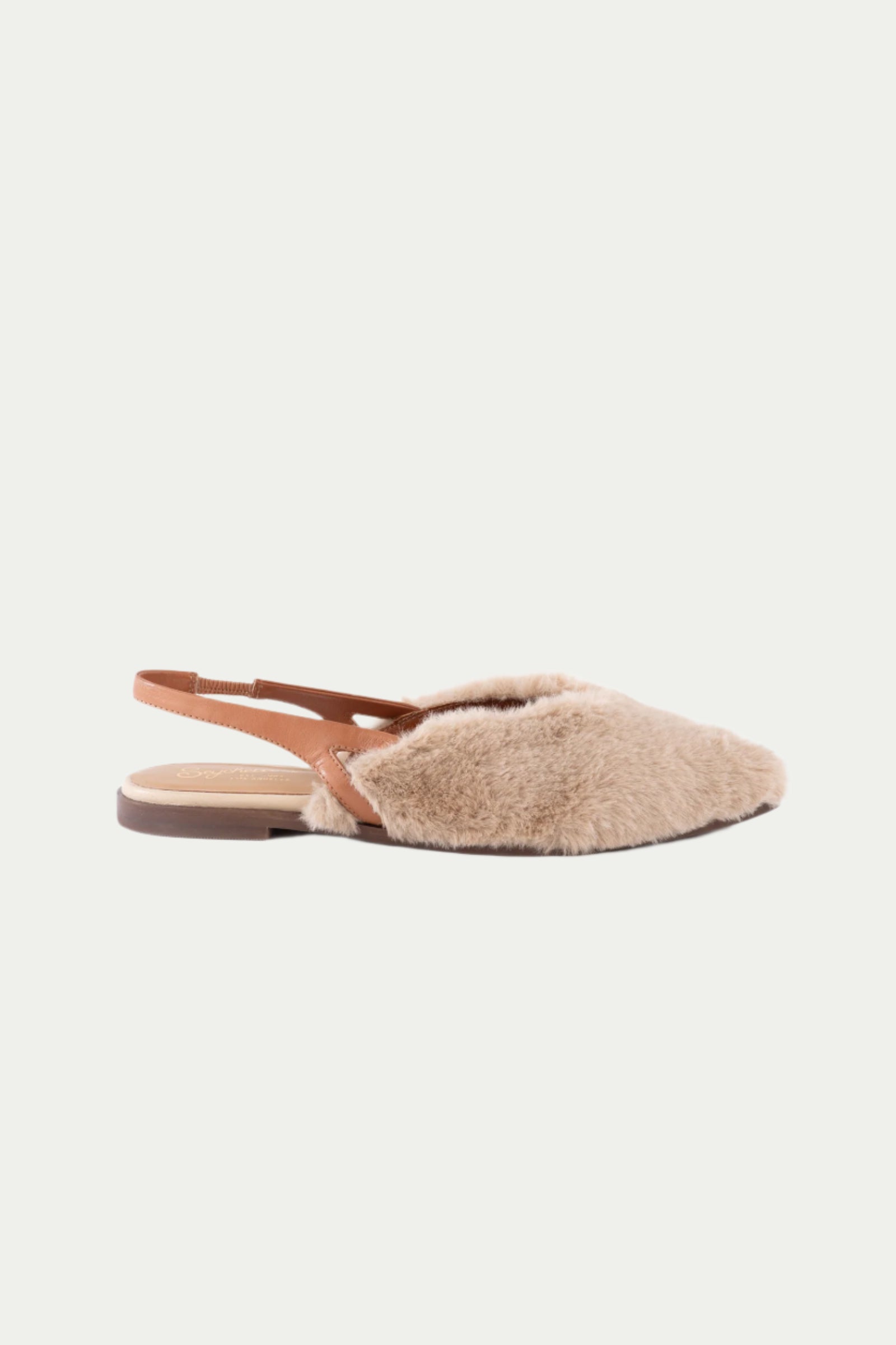 Good Girl Fur Slingback Shoe With Pointed Toe