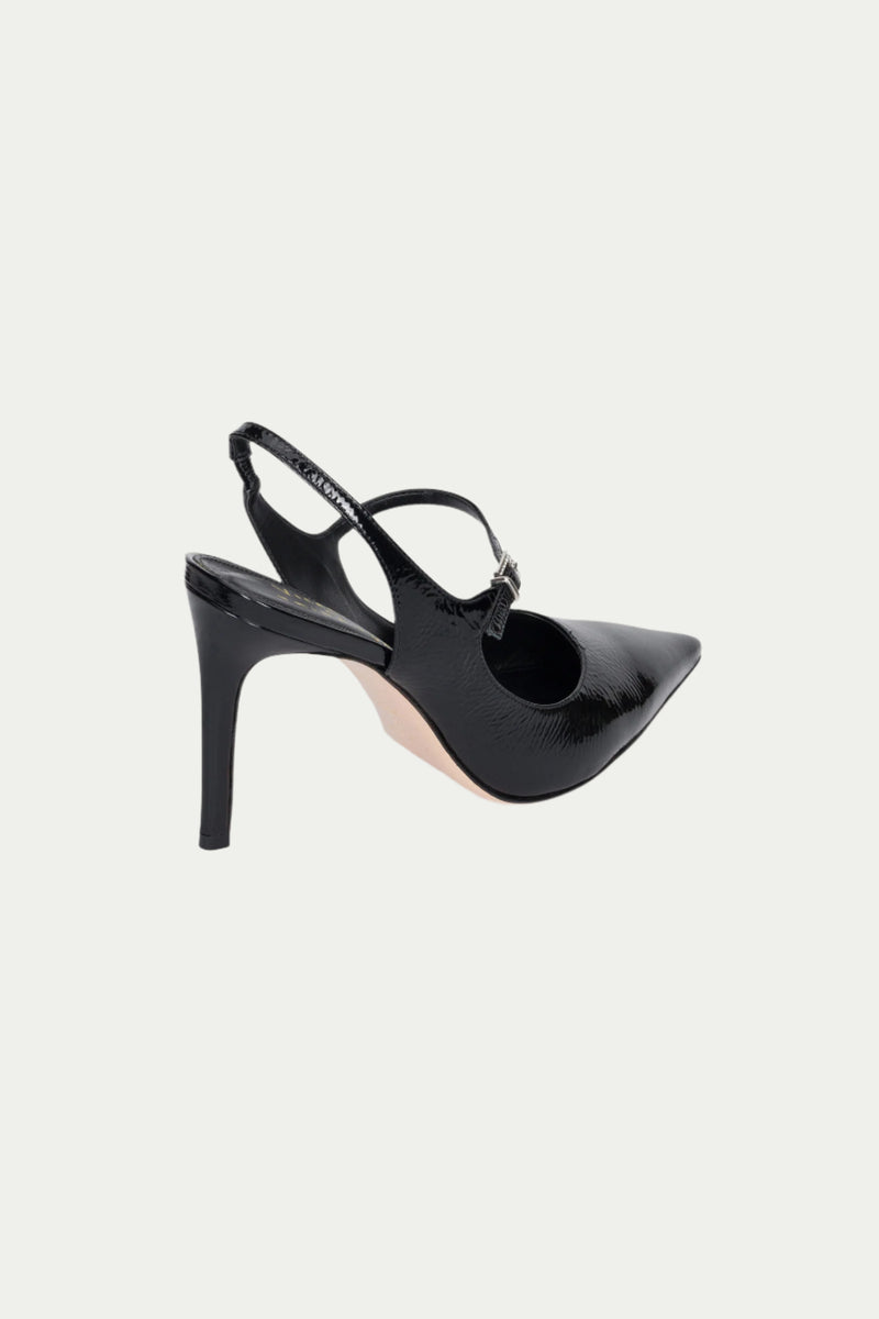 VERNIZ BLACK PATENT LEATHER SLINGBACK PUMP in BLACK additional image 2