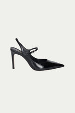 VERNIZ BLACK PATENT LEATHER SLINGBACK PUMP in BLACK