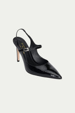 VERNIZ BLACK PATENT LEATHER SLINGBACK PUMP in BLACK additional image 1