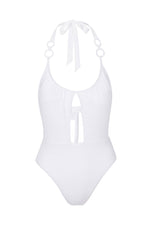 MONACO SOLIDS HALTER ONE PIECE SWIMSUIT in WHITE additional image 9