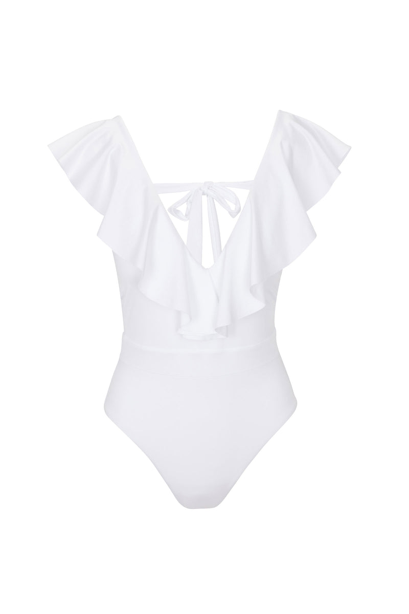 MONACO RUFFLE ONE PIECE in WHITE additional image 2