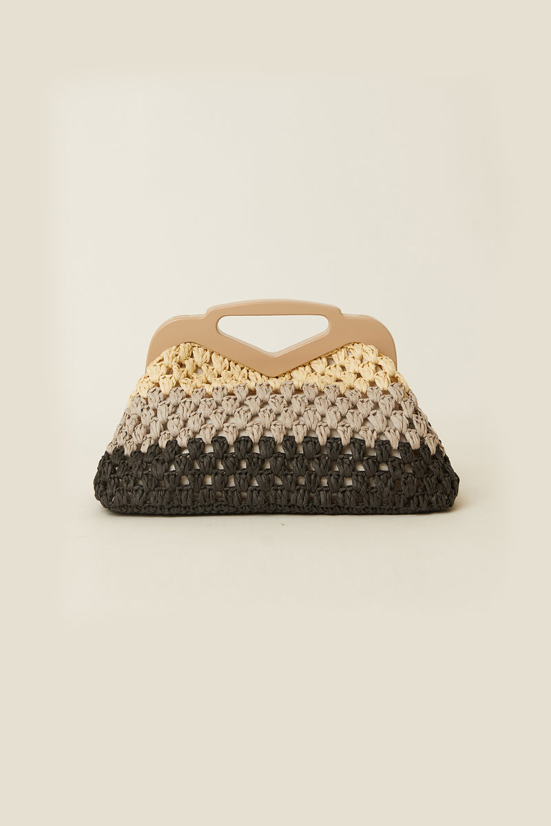 NADIYA CROCHET CLUTCH in GREY GREY