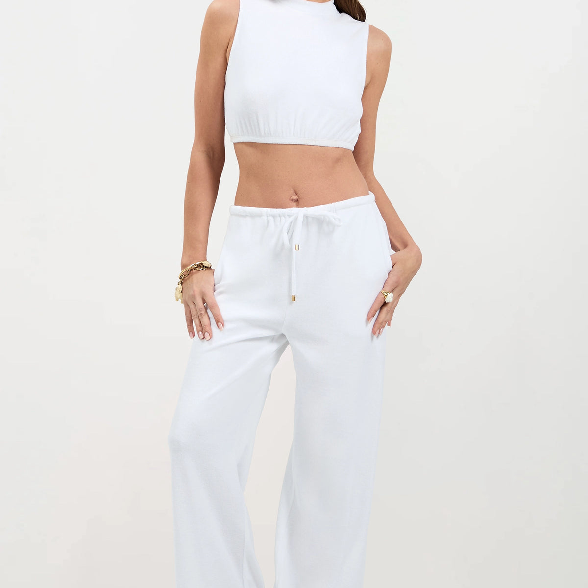 Linsk Wide-Leg Pant - Poolside Terry
