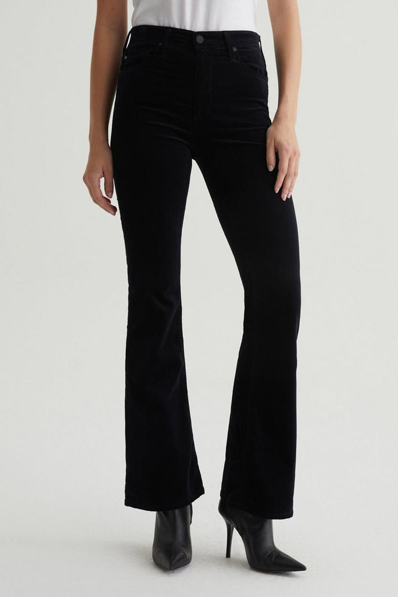 AG FARRAH VELVET BOOT JEAN in BLACK