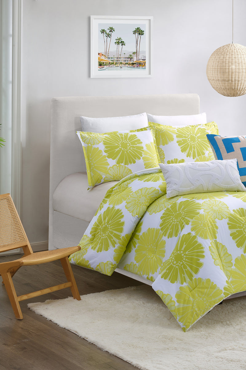 BIG FLORAL KING 3-PIECE COMFORTER SET in YELLOW additional image 1