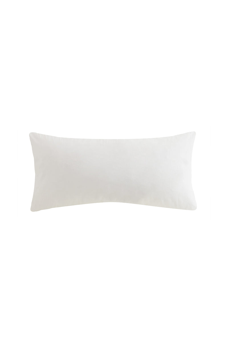 SANTORINI WHITE TUFTED THROW PILLOW 12"X24"