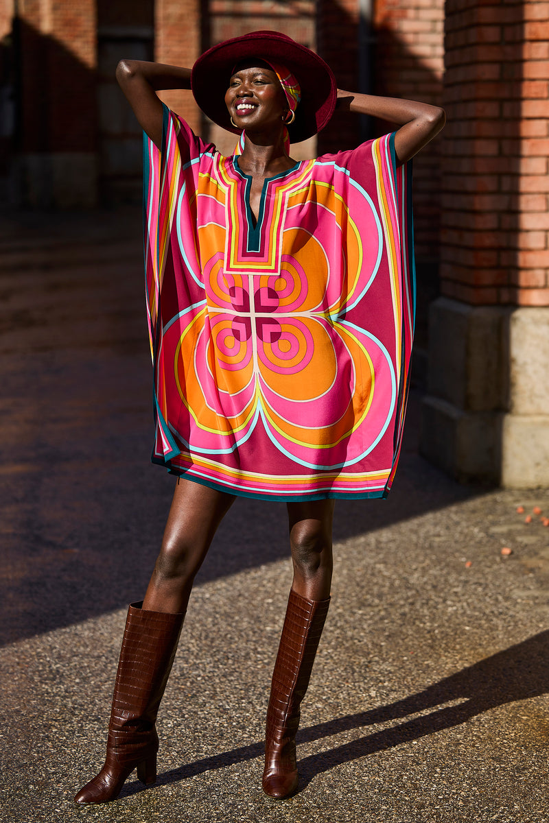 GUGGENHEIM GEO THEODORA CAFTAN DRESS in MULTI