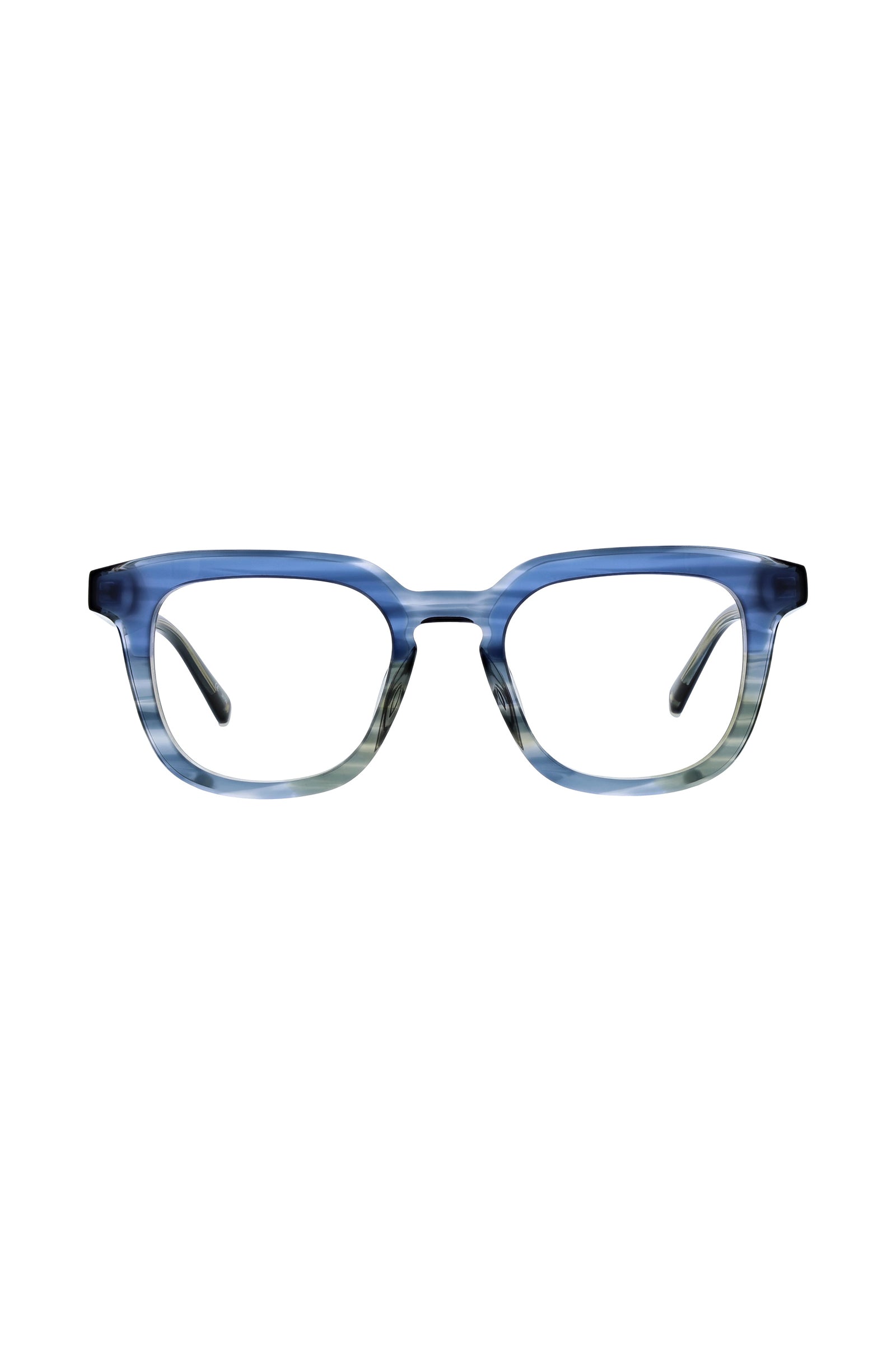 The Stanford Eyeglass features a lightweight blue acetate frame in a rectangular shape, displayed front-facing against a plain white background.