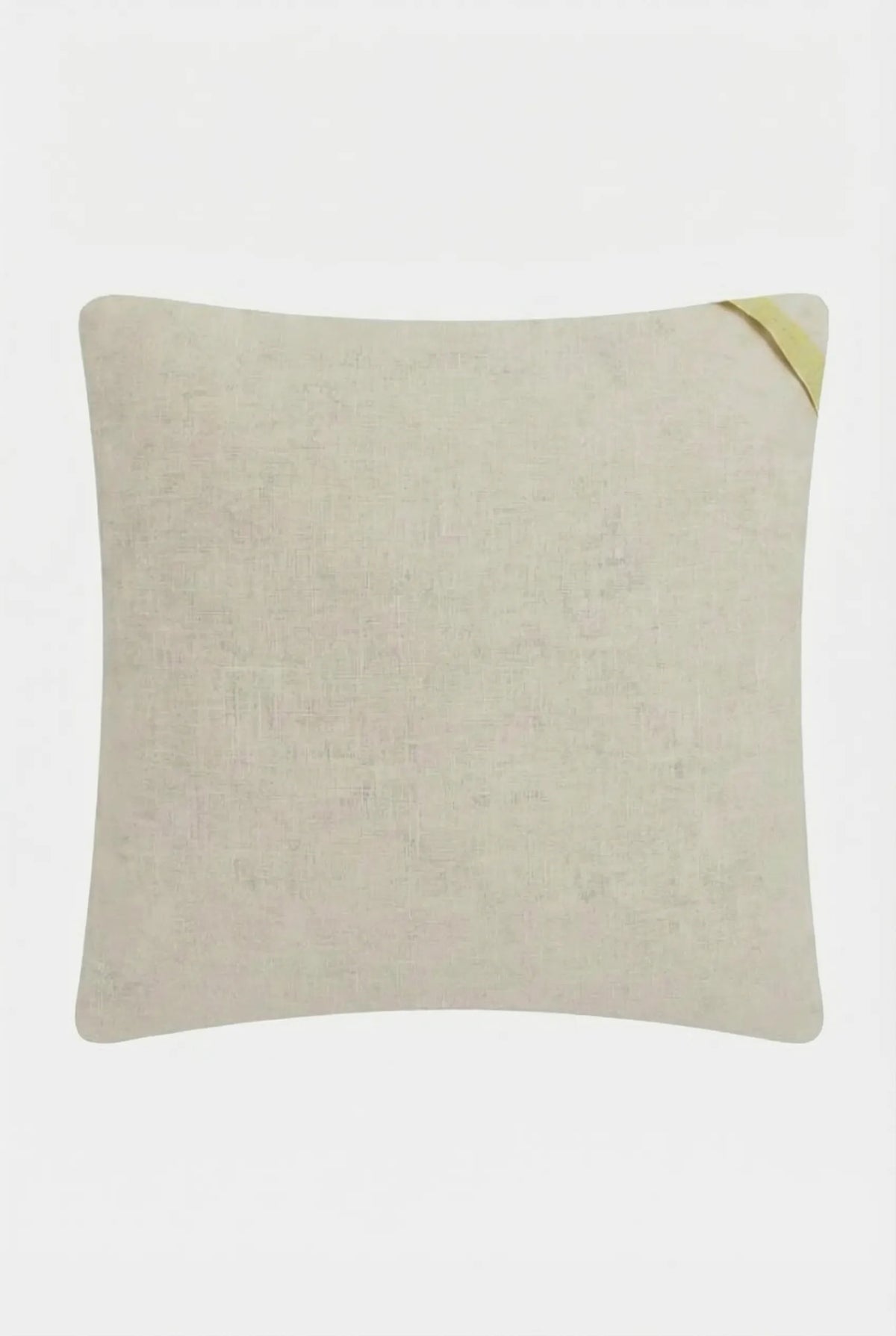 The Palmdale Emb Pillow 20x20" is a plain, square beige decorative throw pillow with subtle textured fabric and a small diagonal beige fabric loop on the top right corner, shown against a white background.