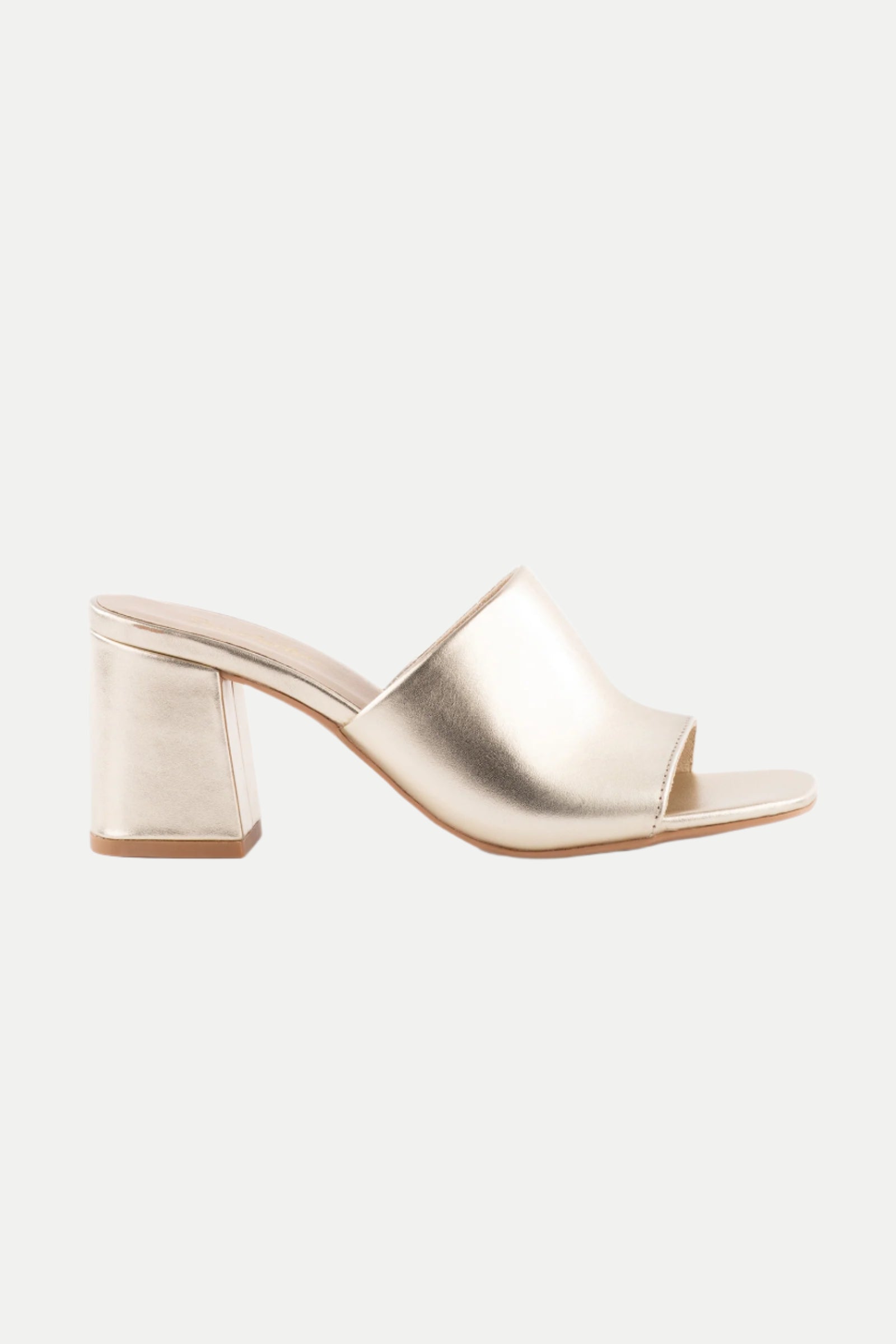 Adapt Metallic Leather Heeled Mule Sandal
