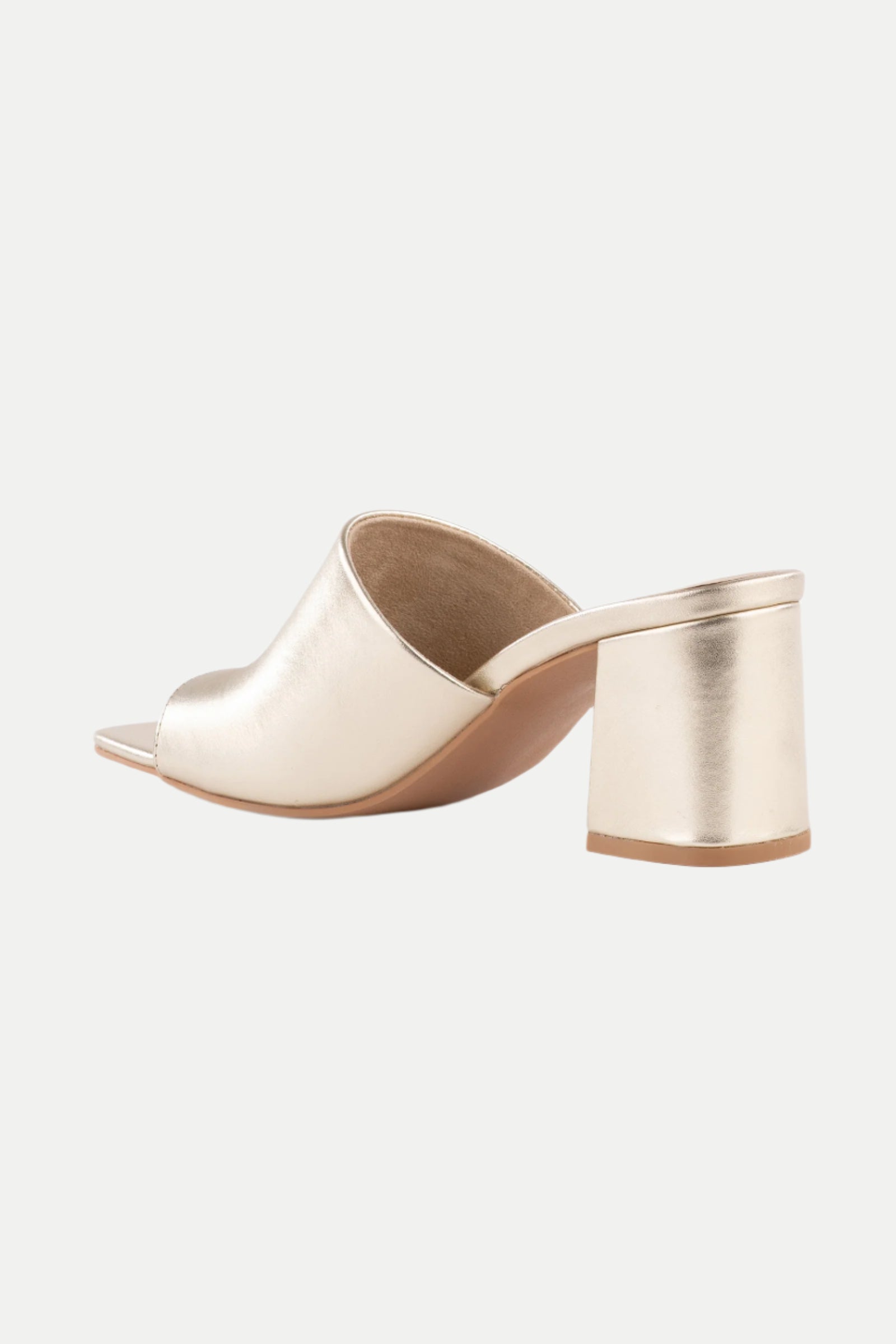 Adapt Metallic Leather Heeled Mule Sandal