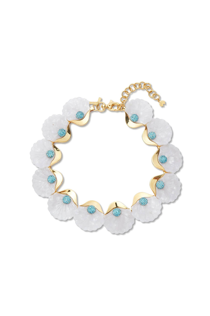 SHELONA COLLAR NECKLACE in PEARL WHITE