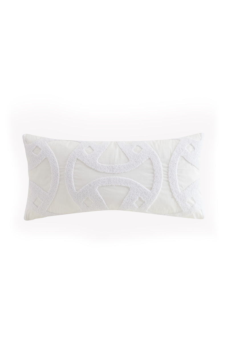 SANTORINI WHITE TUFTED THROW PILLOW 12