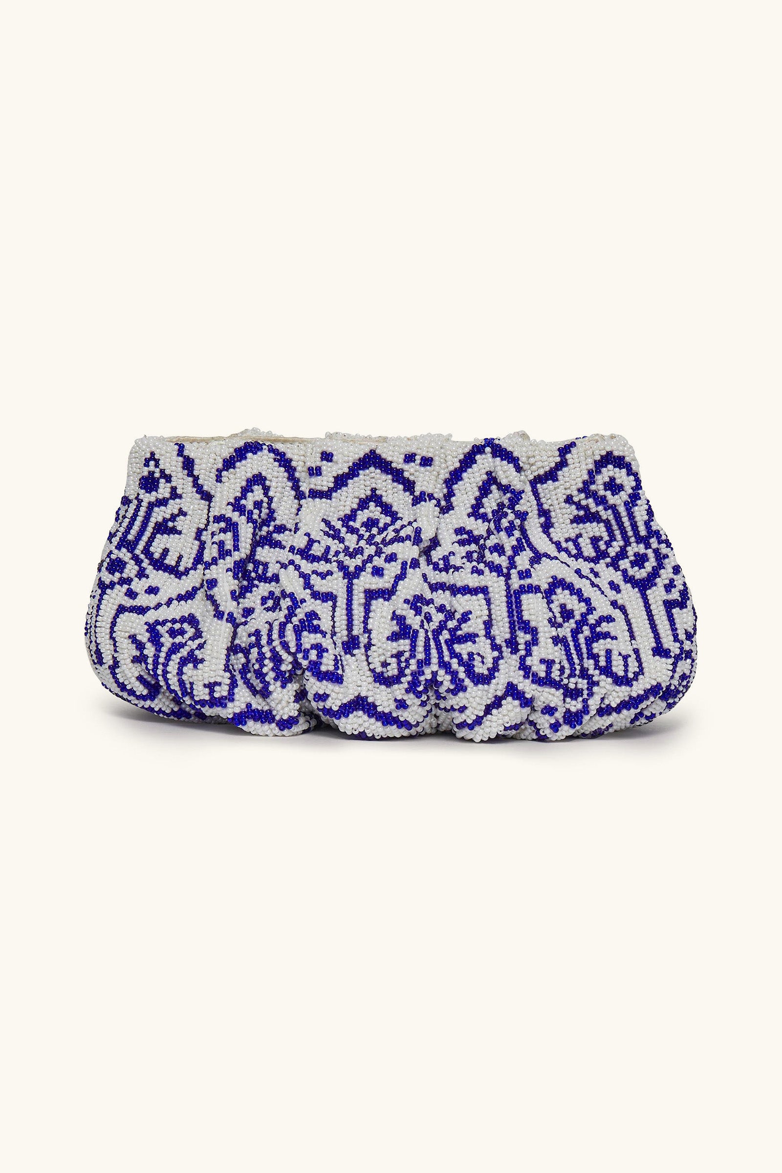 Blue Ivory Cora Bead Clutch