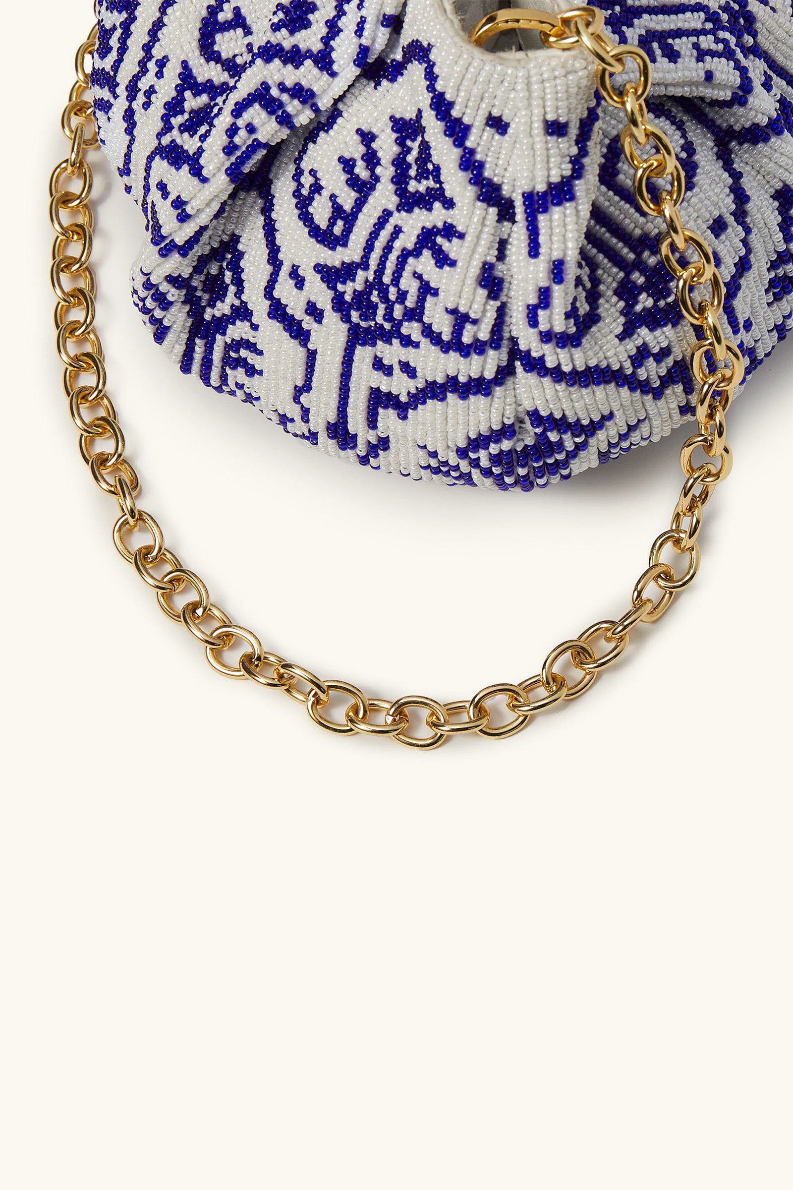 Blue Ivory Cora Bead Clutch