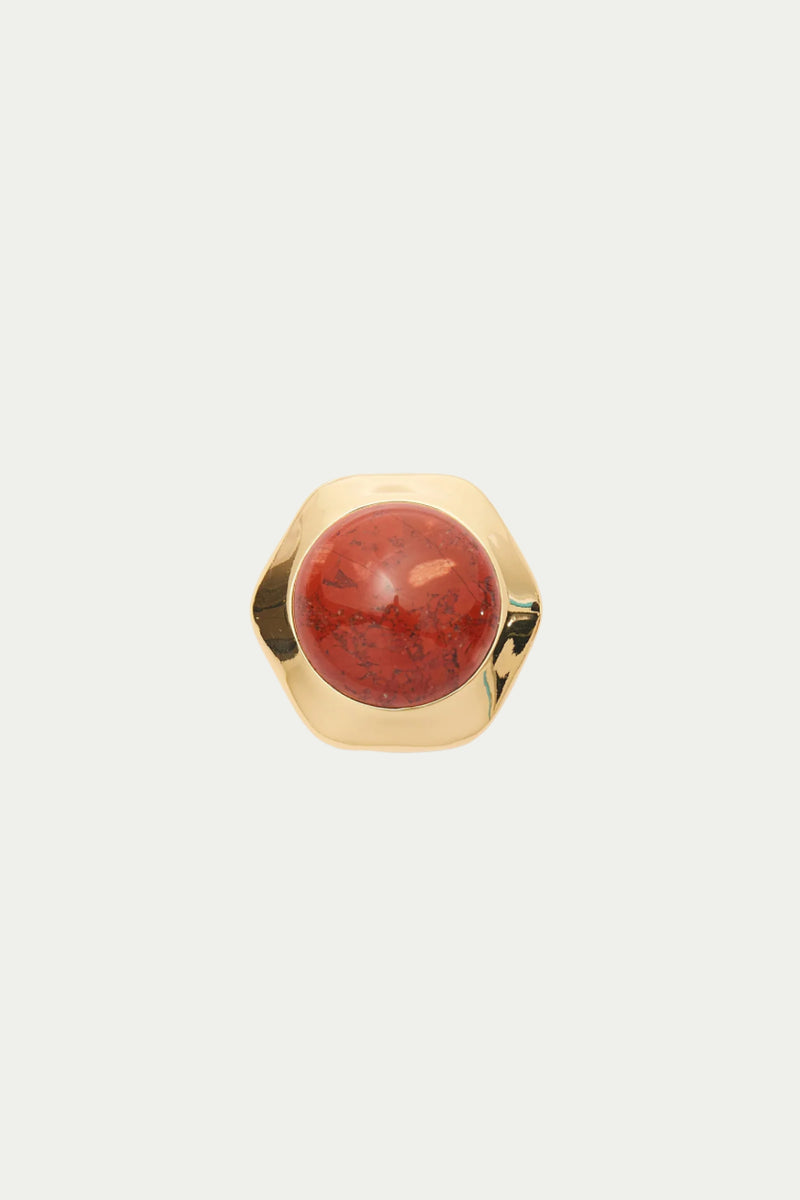 GEO BEZEL COCKTAIL RING in HARVEST ORANGE