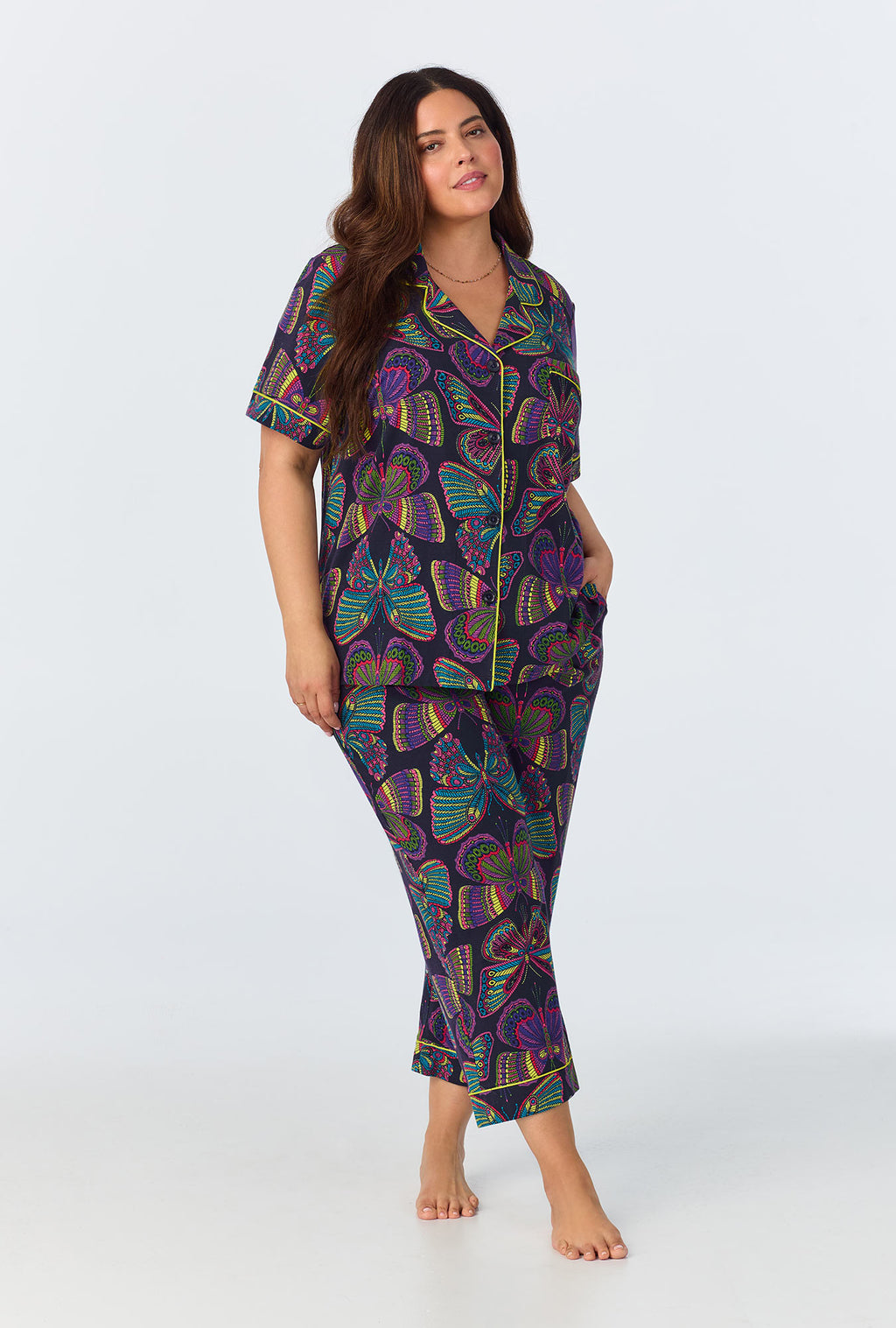 BUTTERFLIES S S CROPPED PJ Trina Turk
