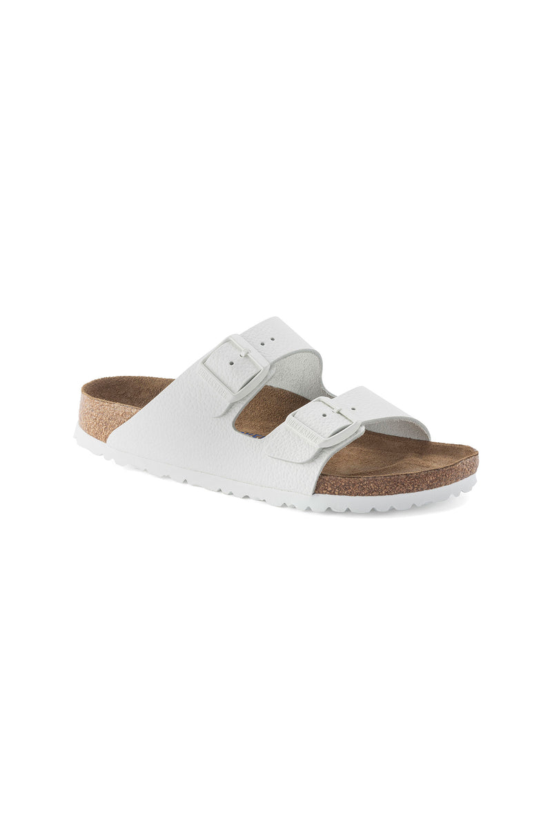 MEN'S ARIZONA SOFT FOOTBED WHITE LEATHER SANDAL in WHITE