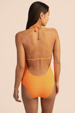 CABANA SOLID PLUNGE ONE-PIECE SWIMSUIT in MEL additional image 4