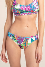 PARADISE PLUME TAB-SIDE SWIM BOTTOM in MULTI