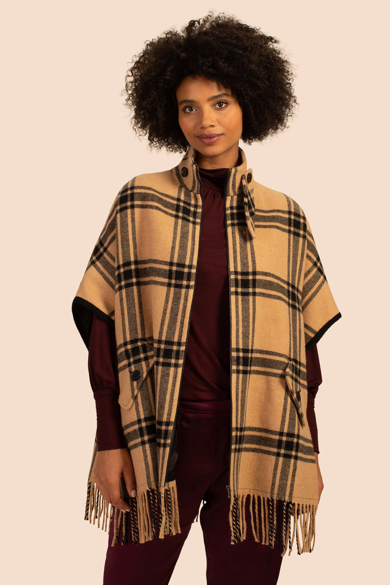 SCOTLAND CAPE in CAMEL/BLACK NEUTRAL additional image 2
