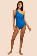 MONACO SOLIDS ONE SHOULDER ONE PIECE in SAPPHIRE BLUE additional image 11