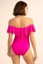 MONACO SOLIDS OFF THE SHOULDER RUFFLE ONE PIECE in PINK additional image 8