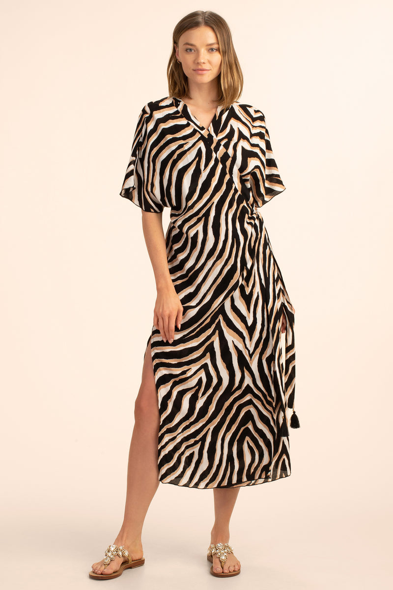 VIVANT MIDI WRAP DRESS in MULTI 