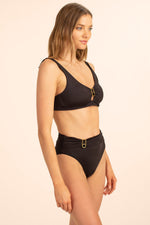 MONACO SOLIDS KEYHOLE HALTER in BLACK additional image 3
