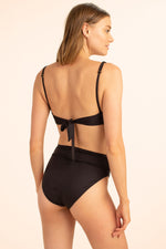 MONACO SOLIDS KEYHOLE HALTER SWIM TOP in BLACK additional image 1