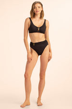 MONACO SOLIDS KEYHOLE HALTER in BLACK additional image 4
