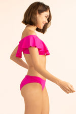 MONACO SOLIDS OFF THE SHOULDER RUFFLE BANDEAU TOP in PINK additional image 2