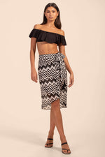 DRIFT CROCHET CONVERTIBLE PAREO SWIM COVER-UP in WHITEWASH/BLACK additional image 3