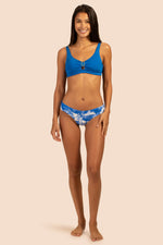 MONACO SOLIDS KEYHOLE HALTER SWIM TOP in SAPPHIRE BLUE additional image 8