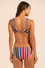 LUX PIQUE STRIPE BANDEAU TOP in MULTI additional image 1