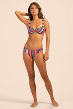 LUX PIQUE STRIPE BANDEAU TOP in MULTI additional image 5