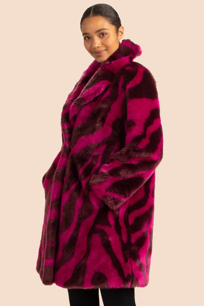 DIANELLA COAT in TICKLED PINK/AMARANTH additional image 2