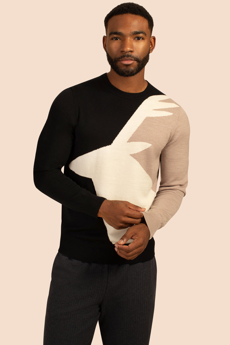 CARIBOU CREWNECK SWEATER in MULTI additional image 3