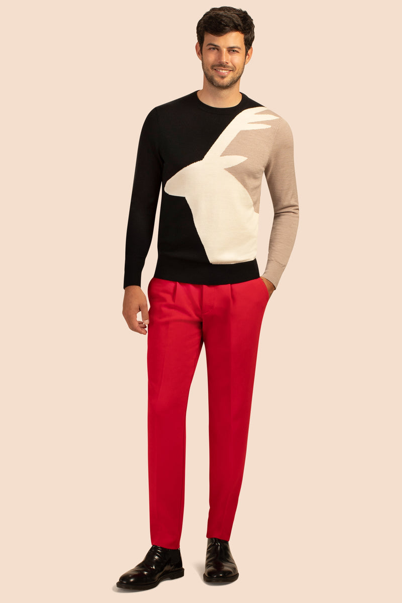 CARIBOU CREWNECK SWEATER in MULTI additional image 5