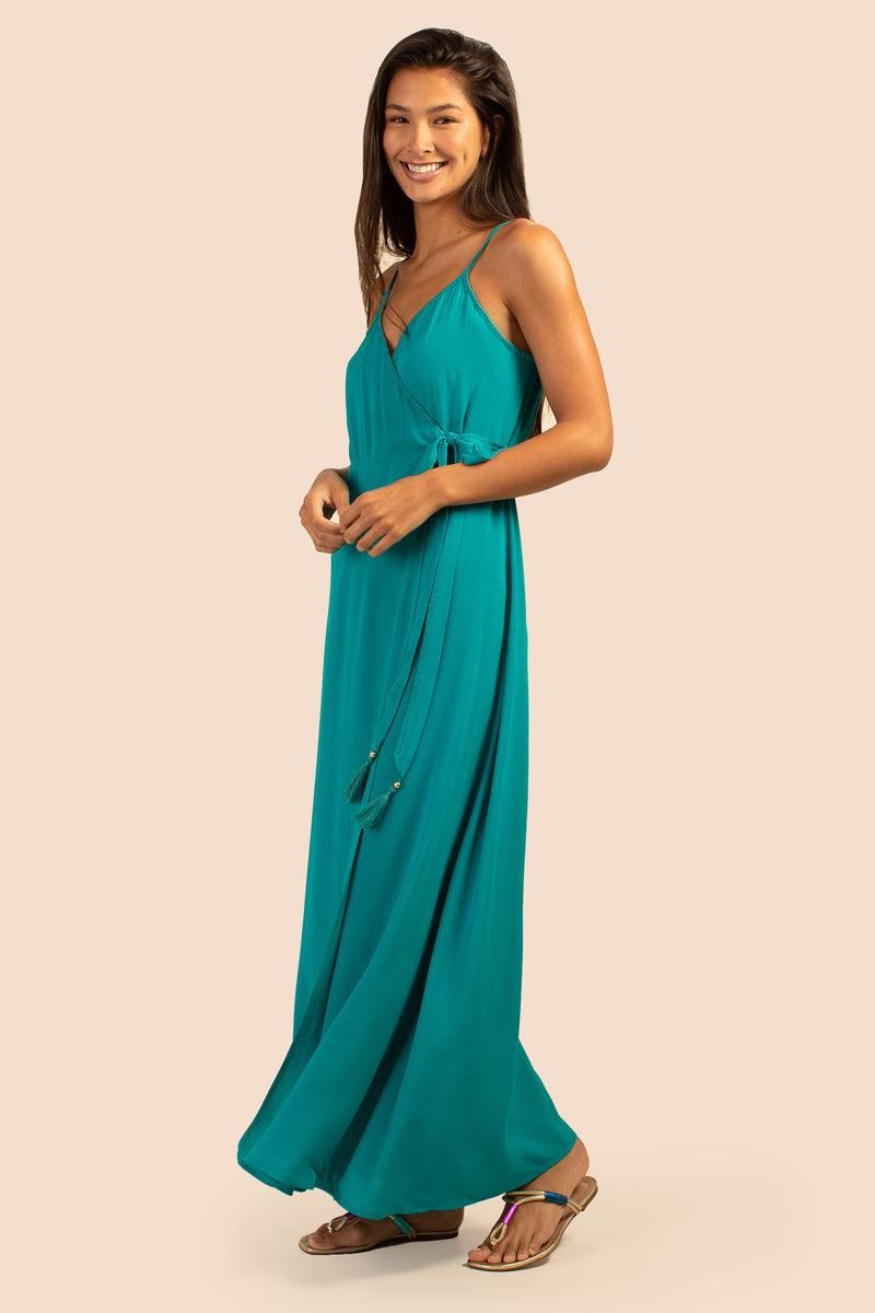 BRITTANY MAXI WRAP DRESS in METRO ROSE additional image 5