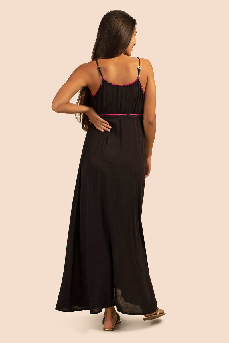 BRITTANY MAXI WRAP DRESS in BLACK additional image 1