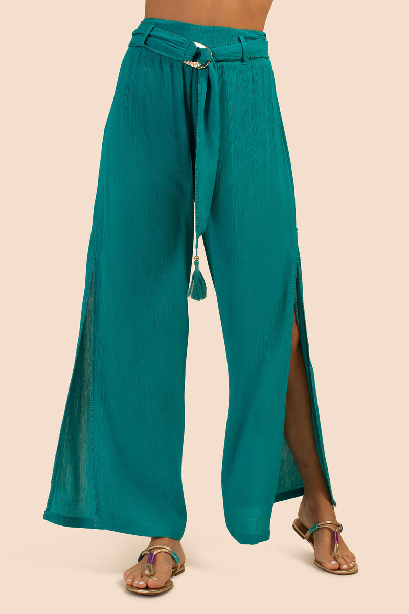 BRITTANY SIDE SLIT PANT in MARINE